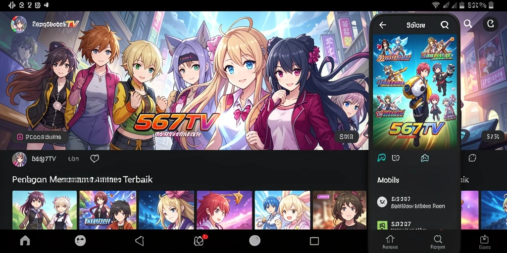 Tampilan gameplay 567TV yang menampilkan berbagai judul anime.