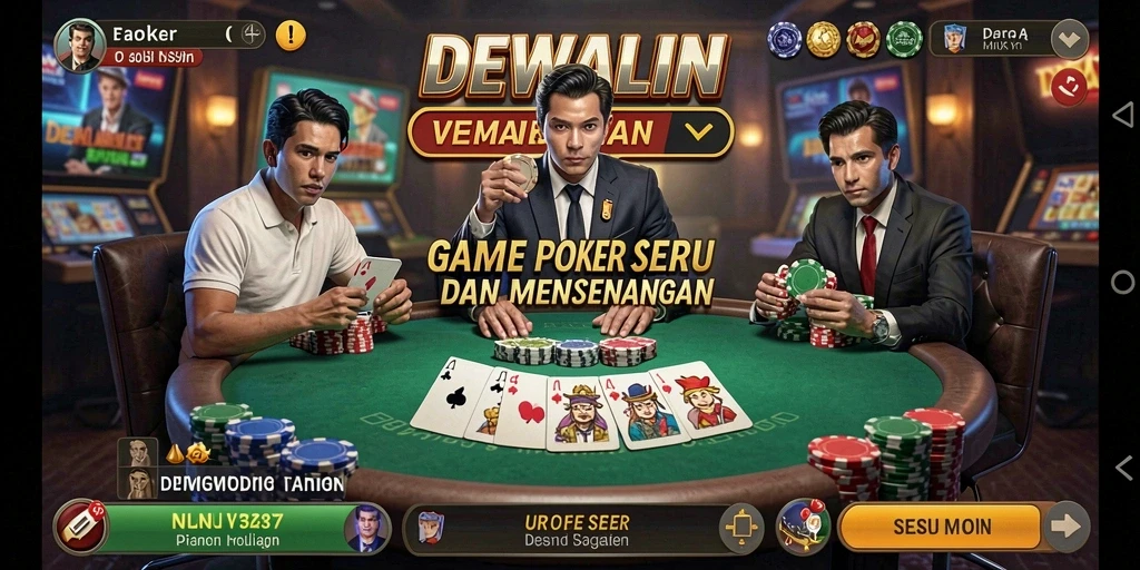 Gameplay seru DEWALIN dengan variasi poker yang menarik.