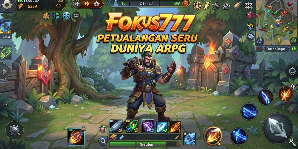 Tampilan gameplay FOKUS777 dengan pertarungan seru dan grafis memukau.