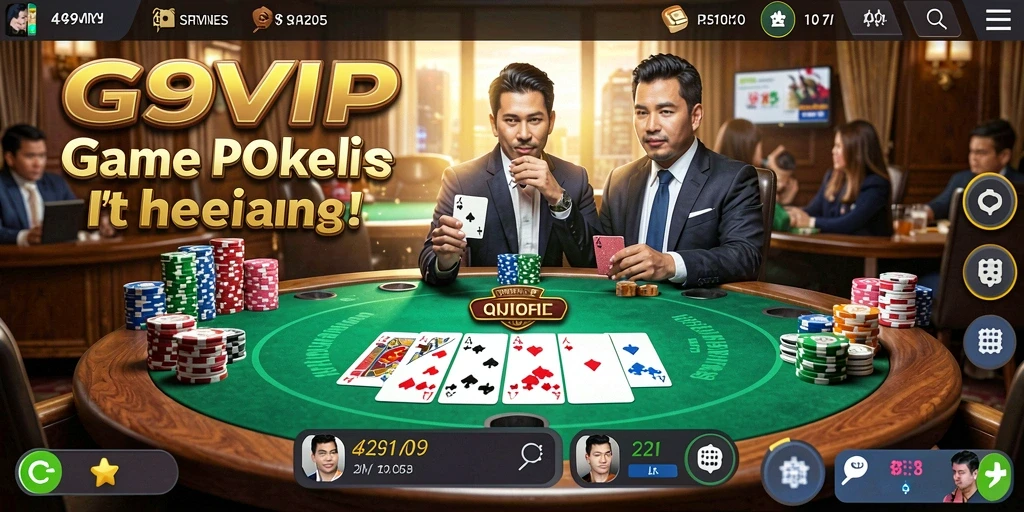 Tampilan dinamis dan seru dari gameplay Poker G9VIP.