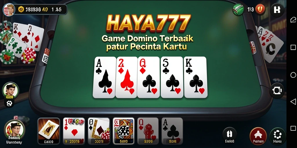 Tampilan gameplay seru HAYA777 yang menampilkan pertandingan Domino.