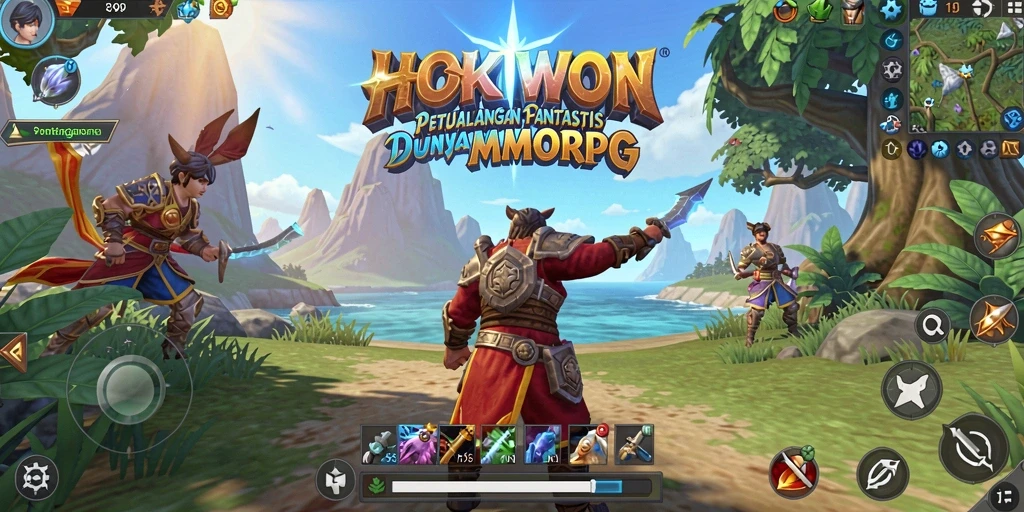 Screenshot gameplay HOKIWON yang menunjukkan aksi pertempuran mendebarkan.