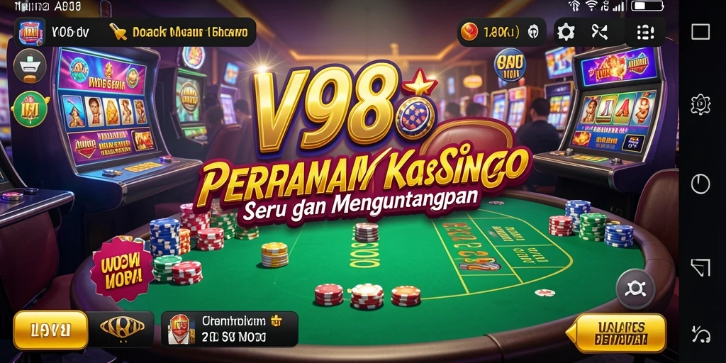 Tampilan gameplay V98 dengan berbagai pilihan permainan Kasino.